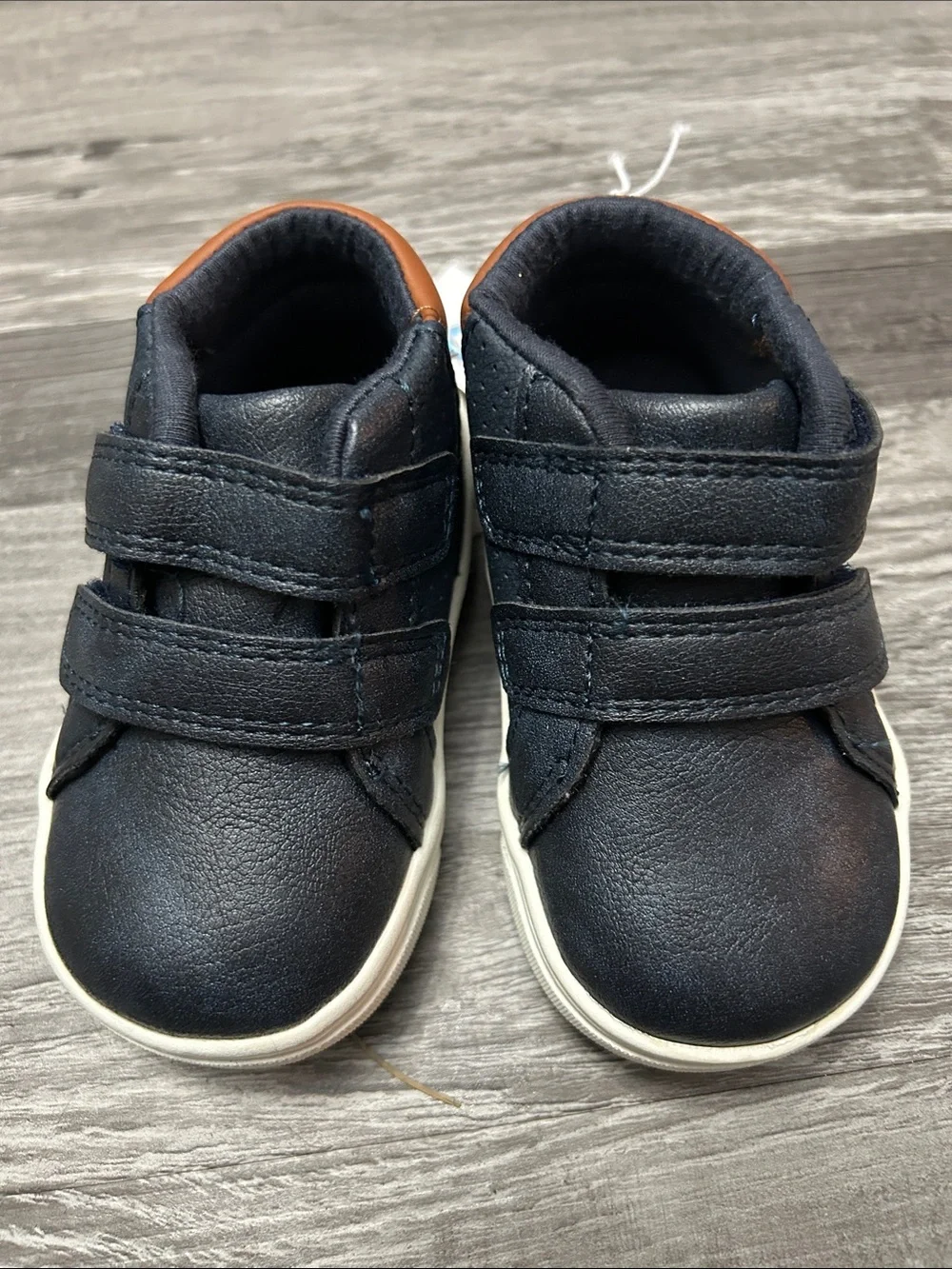 Carter's Navy and Brown Double-Strap Baby Sneakers